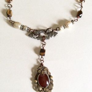 Bridgerton Inspired Jewelry 
Steampunk Renascence Fair Necklace Upcycled OOAK